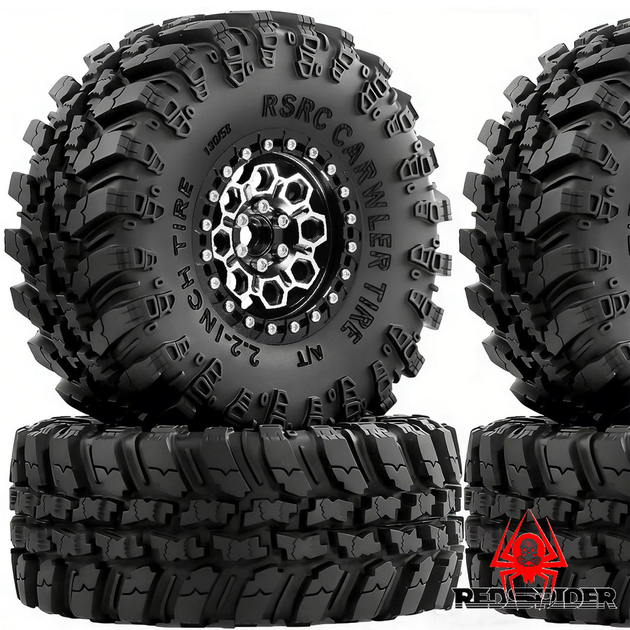 MJX Crawler-Reifen, 4-teiliges Set, 2,2-Zoll-Felge, Metall-Upgrade-Teile - Bild 4