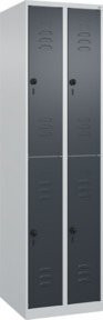 C+P Doppelstock-Spind Classic PLUS mit 2 Abteilen, Grau und Anthrazit, H x B x T: 185 x 50 x 50 cm - Bild 1
