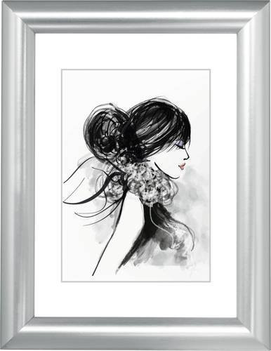 Hama Bilderwechselrahmen 175625 in Silber mit Passepartout als Tischaufsteller oder Wandbild mit Glas, Format: 13 x 18 cm - Bild 1