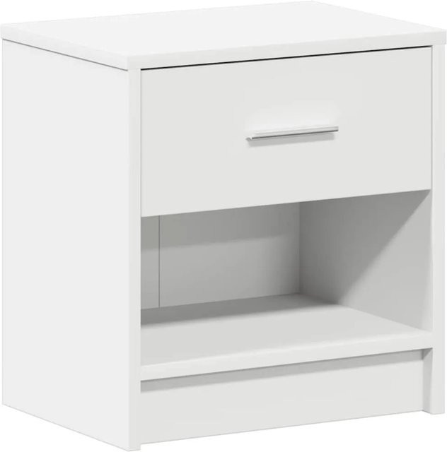 vidaXL Nachttisch mit Schublade Weiß B: 39 cm, T: 28 cm, H: 41 cm - Bild 1
