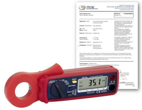 PCE Instruments PCE-LCT 1-ICA Digitale Stromzange, Kalibriert (ISO), Rot - Bild 1
