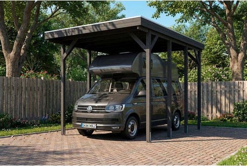 SKANHOLZ Caravan-Carport Friesland aus Fichte mit Stahldach in Schiefergrau, B: 402 cm, T: 555 cm - Bild 1