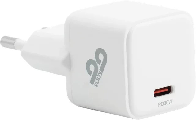 99VOLTS 30W GaN PD Power Adapter mit 1 USB-C Anschluss in Weiß - Bild 1