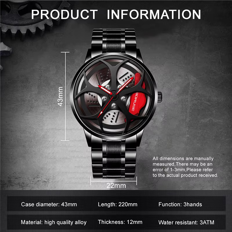 DIJANES Armbanduhr Quarz, Edelstahl, Schwarz, Herren - Bild 2