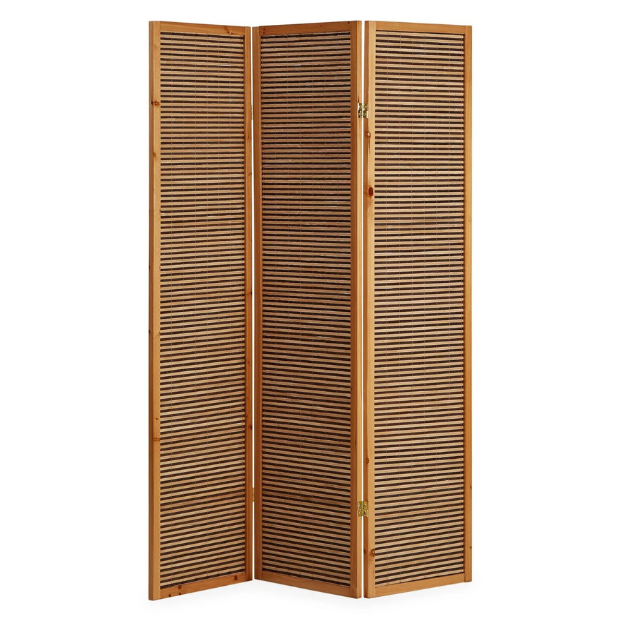 Homestyle4u 3-tlg. Paravent aus Bambus und Holz in Braun, Höhe: 175 cm, Breite: 132 cm - Bild 2