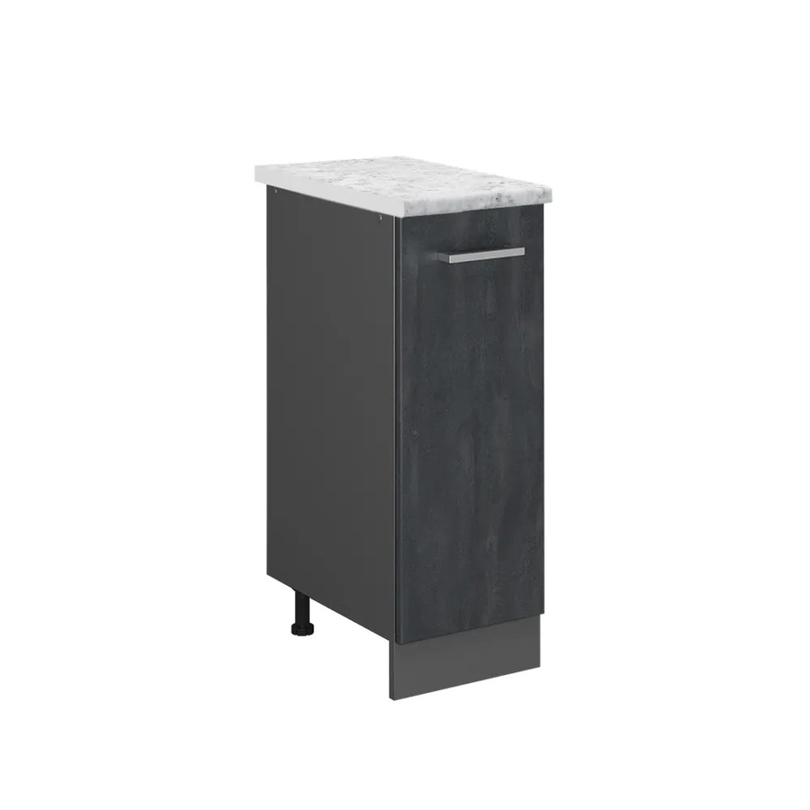 Vicco Apothekerunterschrank R-Line in Schwarz Beton Anthrazit mit weißer Marmor-Arbeitsplatte, Breite: 30 cm, Tiefe: 30 cm, Höhe: 30 cm - Bild 3
