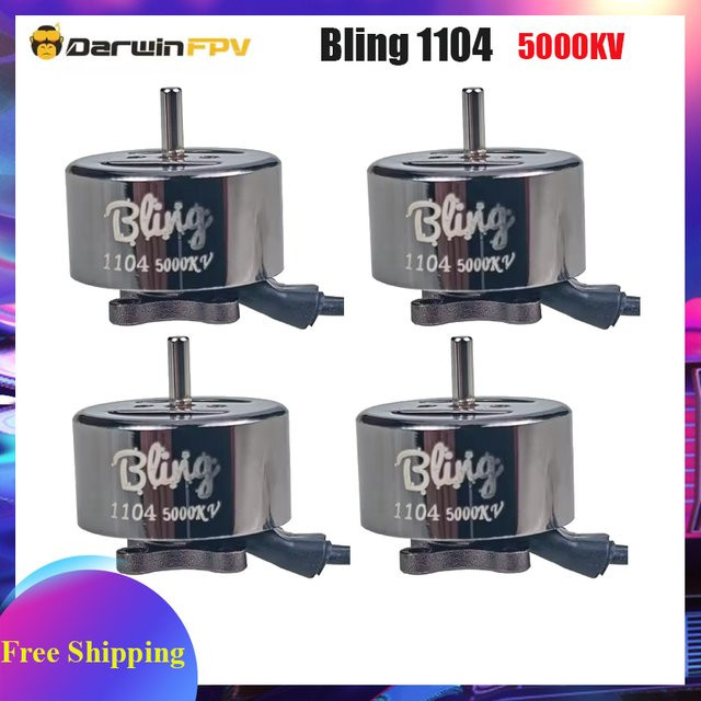 DarwinFPV Bling Series 1104 5000KV Brushless Motor, Zubehör, Metall, Schwarz - Bild 1