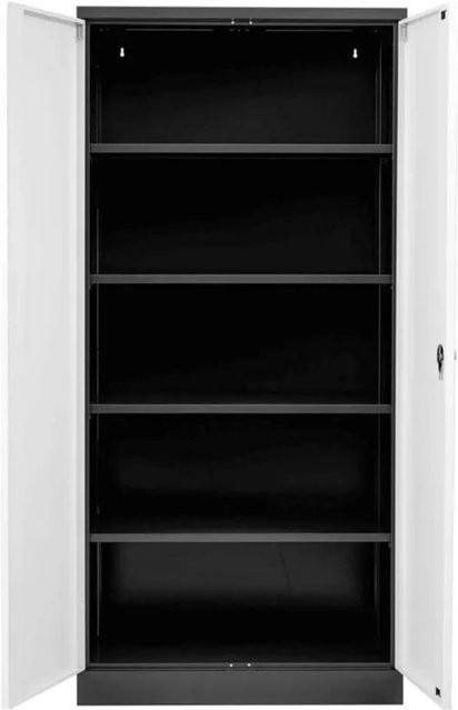 PROREGAL Stahlschrank Bee mit 8 verstellbaren Fachböden und Türen, Anthrazit und Weiß, H x B x T: 195 x 92 x 50 cm - Bild 1
