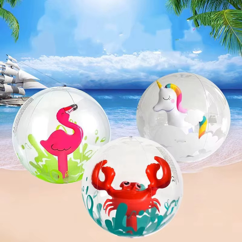 Meade Aufblasbarer Strandtier-3D-Ball, transparenter Wasserspielball, Einhorn, Bunt / Mehrfarbig - Bild 3