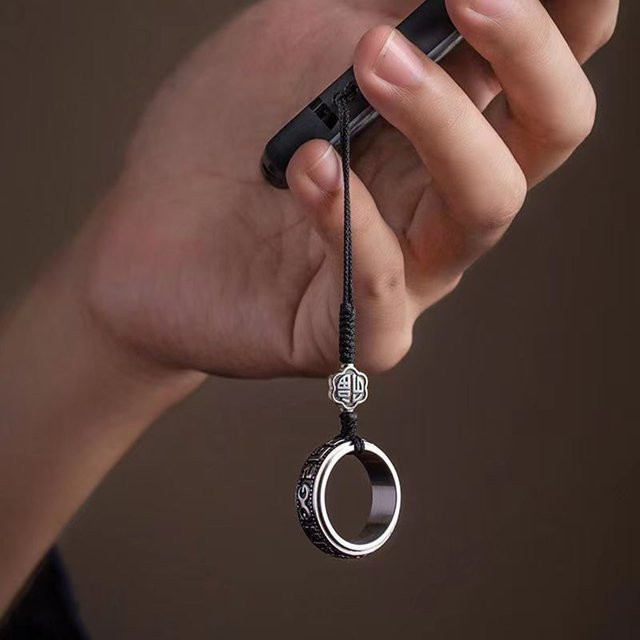 Anhänger Rotierender Glückscharakter-Handyketten-Schlüsselanhänger, Unisex - Bild 1