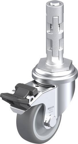 Blickle LRA-TPA 50G-FI-E01 Lenkrolle mit Feststeller in Grau und Silber, Rad-Durchmesser: 50 mm, Tragfähigkeit: 50 kg - Bild 1