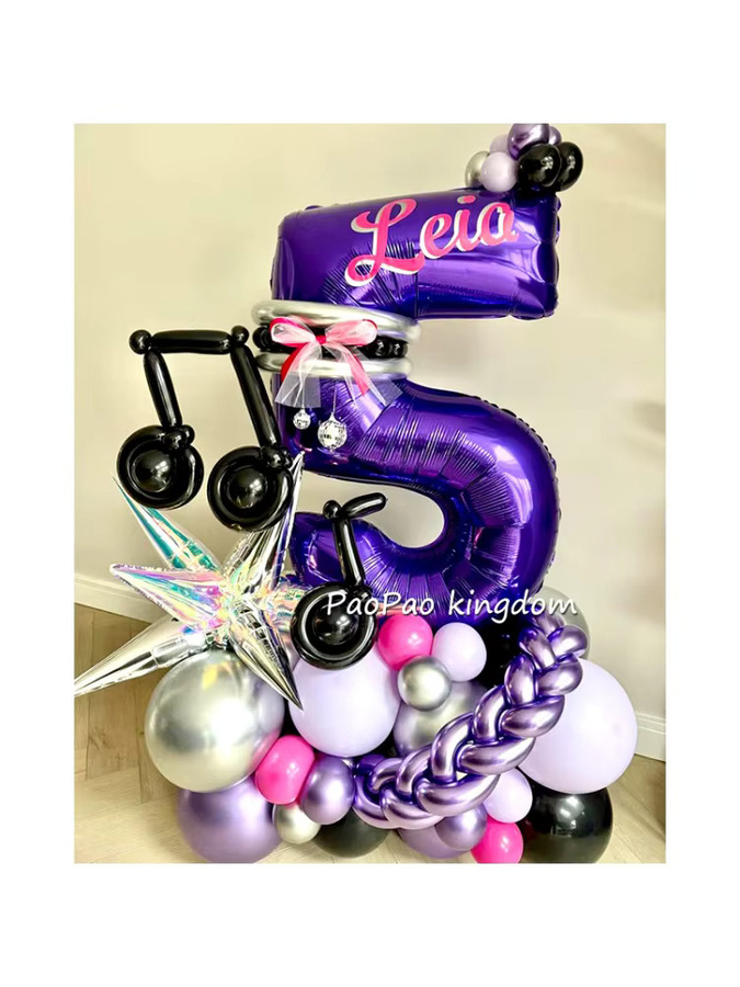 Potdemiel Ballon-Set für Kindergeburtstage und Babypartys mit Zahlen 0-9 in Lila - Bild 2