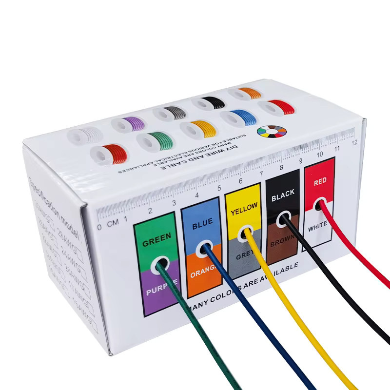 5 Rollen flexible verzinnte Kupfer-Litzendrahtspule mit PVC-Beschichtung für Elektronik, 16–30 AWG, in Rot und Mehrfarbig - Bild 2