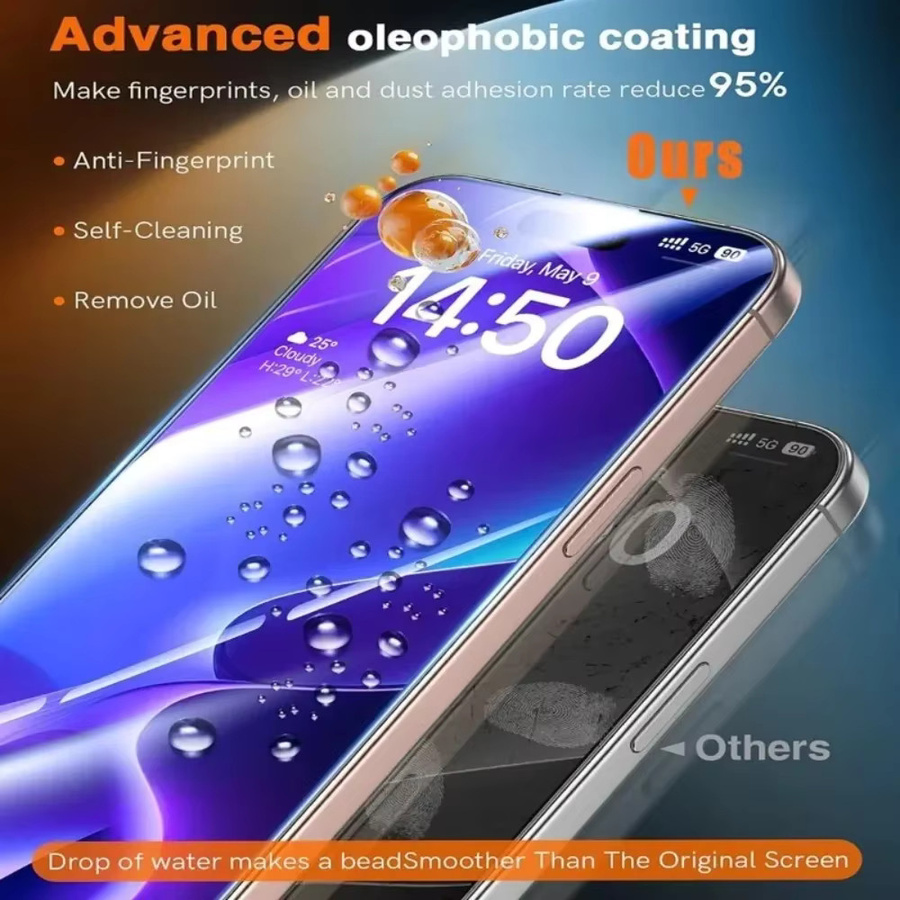 5 Stück ultraklare Displayschutzfolie aus gehärtetem Glas mit 9H Härte für Apple iPhone 17 16 15 14 13 12 11 Pro Max Plus Air XR XS in Transparent - Bild 3
