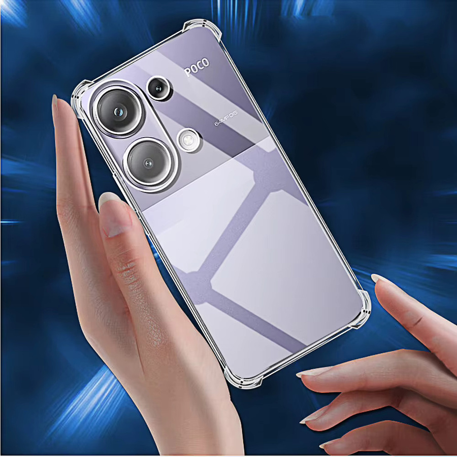 Stoßfeste Silikon Handyhülle für Xiaomi Poco M6 Pro 4G, M5s, M4 und M3 Pro 5G in Transparent - Bild 5
