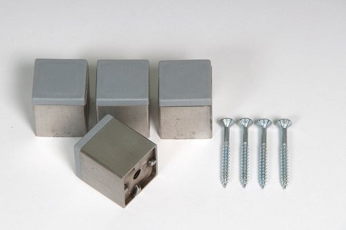 dieda Möbelfußapplikation aus Edelstahl in Silber, B/T/H: 30 x 30 x 30 mm, 4 Stück - Bild 1