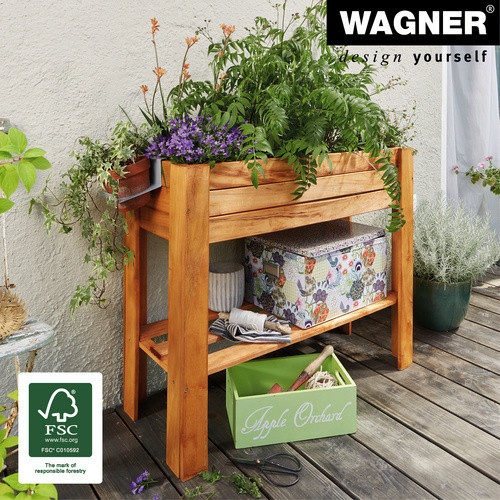 Wagner SYSTEM Holz-Hochbeet Green Box Light aus Pappel und Kastanie, braun, B/T/H: 83 x 35 x 70 cm - Bild 2