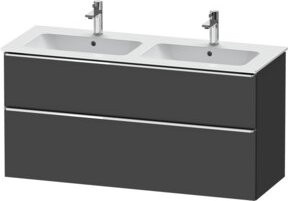 Duravit Waschtischunterschrank D-Neo in Weiß und Grau, Wandmontage, 1 Tür und 1 Auszug, B/H/T: 128 x 62,5 x 46,2 cm - Bild 1