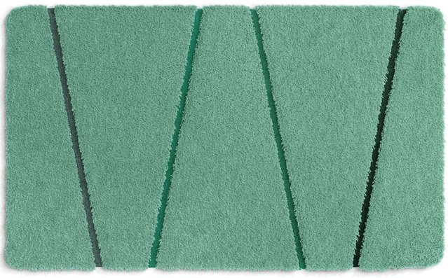 Badematte VEDIA in Grün mit grafischem Design, waschbar und fußbodenheizungstauglich - Bild 1