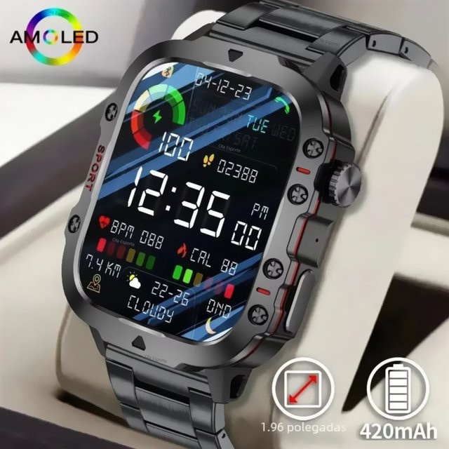 Ola Esporte Smartwatch, Herren, Schwarz, 2,01 Zoll, Bluetooth - Bild 1