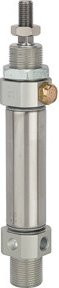 Riegler Rundzylinder MSI einfachwirkend in Silber, Kolben-Ø 32 mm, Hub 10 mm, G 1/8 - Bild 1