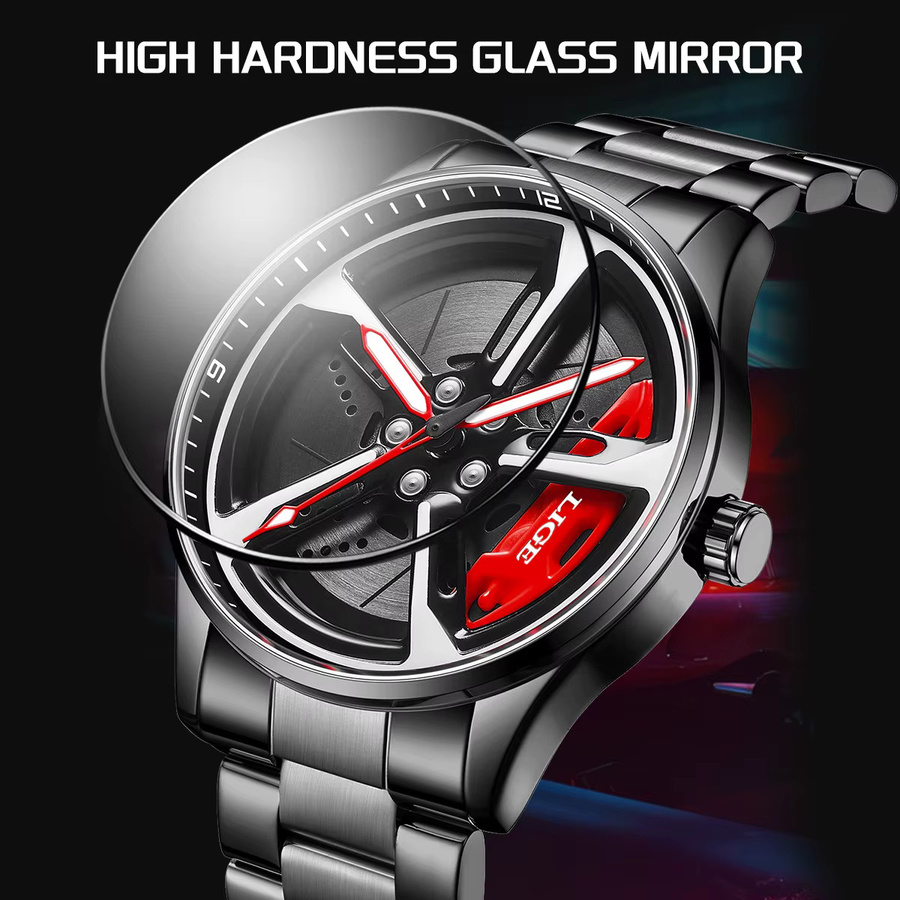 LIGE Armbanduhr Edelstahl, Quarz, Schwarz, Herren - Bild 2