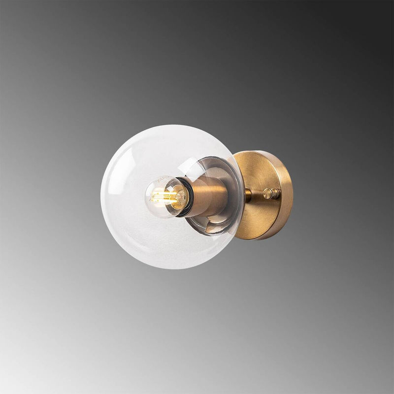 Opviq Wandleuchte Atmaca in Bronze aus Metall und Glas mit E14 Fassung, B/H/T: 15 x 24 x 15 cm - Bild 4