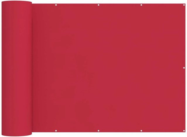 vidaXL Balkon Sichtschutz aus Polyester mit PU-Beschichtung in Rot, Höhe: 150 cm, Breite: 500 cm - Bild 1