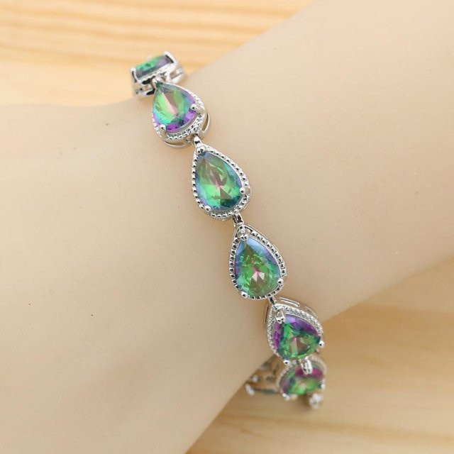 Armband Zirkonia, Regenbogenfarben, Kupfer, Damen - Bild 1