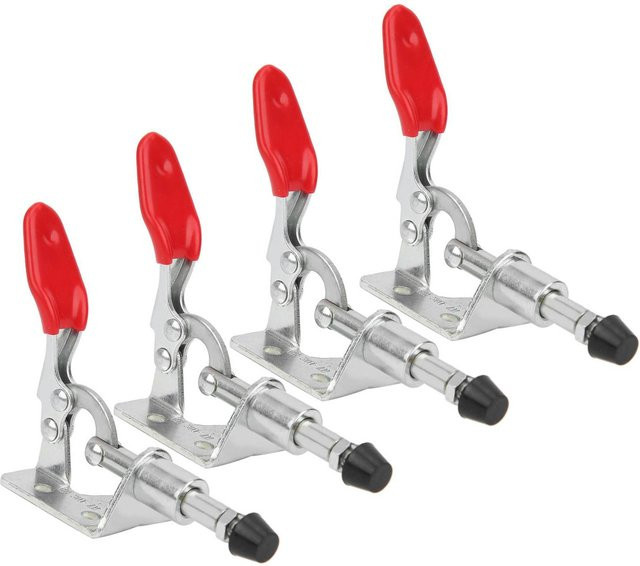 4-teiliges TOMTOP JMS Knebelklemmen-Set aus Stahl mit fester Verriegelung und Schnellspannfunktion, Tragkraft 45 kg, Farbe: Rot - Bild 1