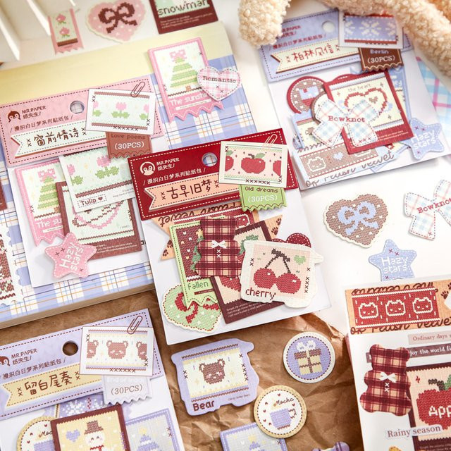 Mr.Paper Karton-Aufkleber im Vintage-Stil für Scrapbooking und DIY-Bastelbedarf, 30 Blatt, Multicolour - Bild 1
