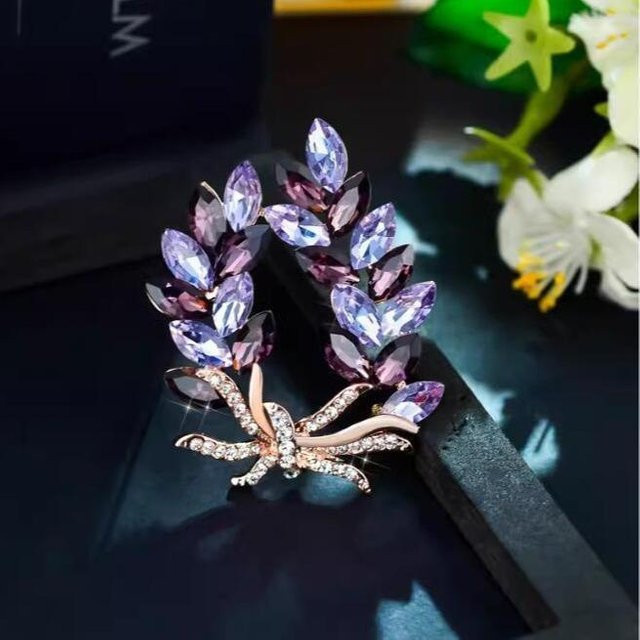 XYNN Brosche, Bauhinia Bouquet, Lila Zirkon, Strass, Damen - Bild 1