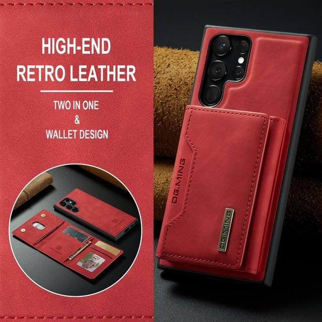 EIN XIONG GU 2 in 1 Magnetische Ledertasche als Brieftasche für Samsung Galaxy S22 Ultra 5G, S22 Plus, S22, S21 FE, S20 in Rot - Bild 1