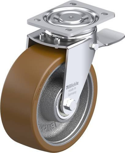 Blickle Lenkrolle 202K-ST mit Feststeller, Farbe Silber, Rad-Durchmesser: 20 cm, Tragfähigkeit: 800 kg - Bild 1