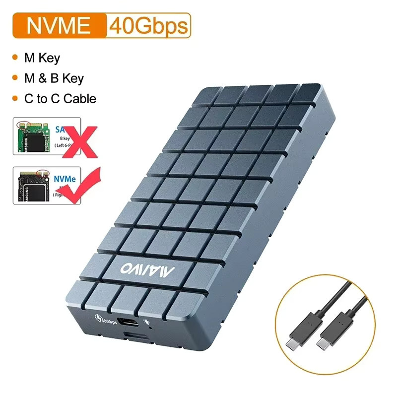 MAIWO USB 4.0 M.2 NVMe SSD-Gehäuse mit 40 Gbit/s, kompatibel mit Thunderbolt 3/4 und Typ-C, unterstützt bis zu 8 TB Solid-State-Laufwerke - Bild 6