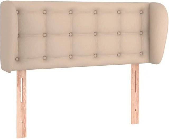 vidaXL Kopfteil mit Ohren in Cappuccino-Braun aus Kunstleder, B/T/H: 93 x 23 x 78/88 cm - Bild 1