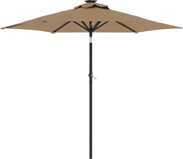 vidaXL Sonnenschirm mit Stahlmast in Taupe aus Polyester, B/T/H: 225 x 225 x 212 cm - Bild 1