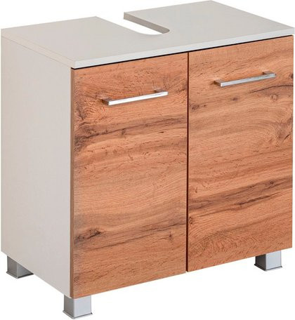 HELD MÖBEL Waschbeckenunterschrank Paris in Eiche Weiß Multicolour B/H/T: 60 x 54 x 35 cm - Bild 1