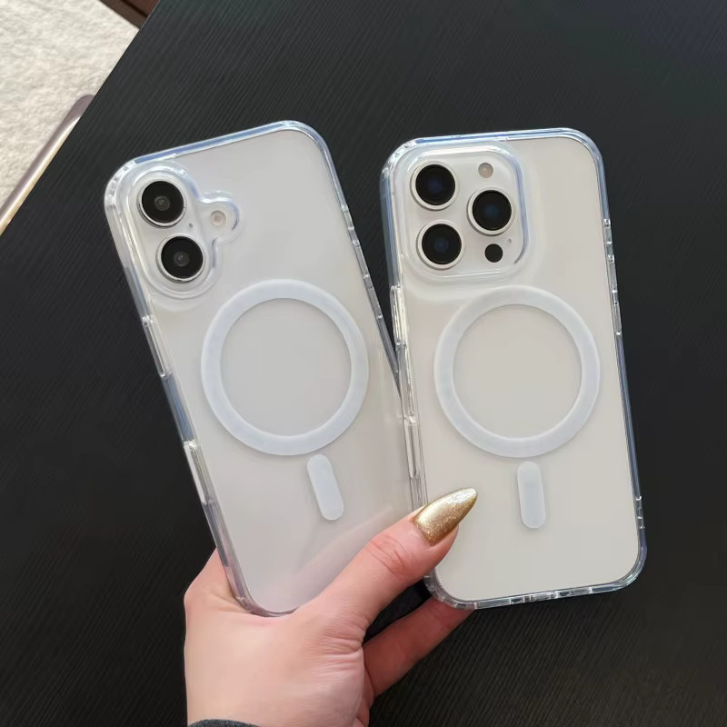 Transparente Acryl-Magnethülle für Apple iPhone 16, 16 Pro, 16 Plus und 16 Pro Max mit MagSafe Wireless Charging und Schutz für den Kamera-Steuerknopf - Bild 2