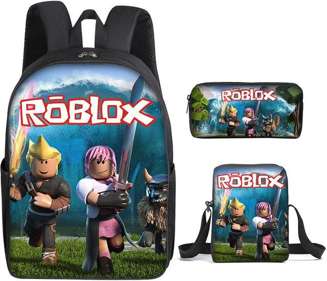 Roblox Schultaschen-Set für Mädchen bestehend aus Rucksack, Schultasche und Federmäppchen in Multicolour von GIRLSIII SHOES - Bild 1