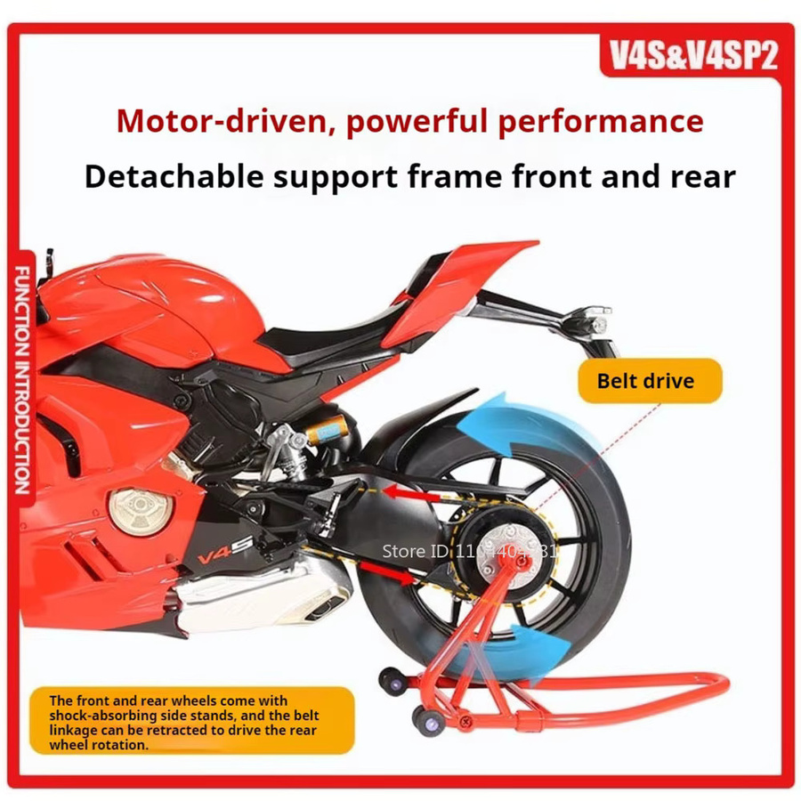 RMZ city V4S R1M Motorrad Modell, 1:6, mit Sound und Licht, Schwarz - Bild 3