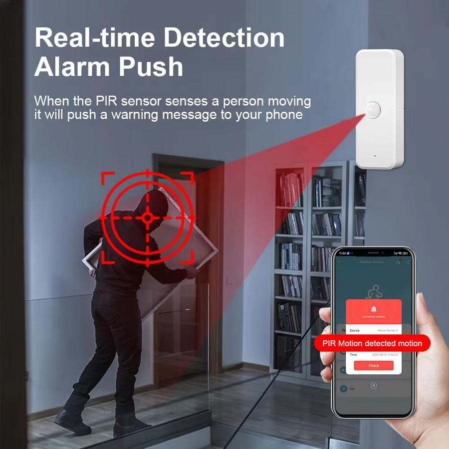 iHseno Tuya Smart Home PIR-Bewegungssensor in Weiß, kompatibel mit WLAN oder Zigbee, Infrarot-Körperdetektor für Alexa und Google Home via Smart Life - Bild 1