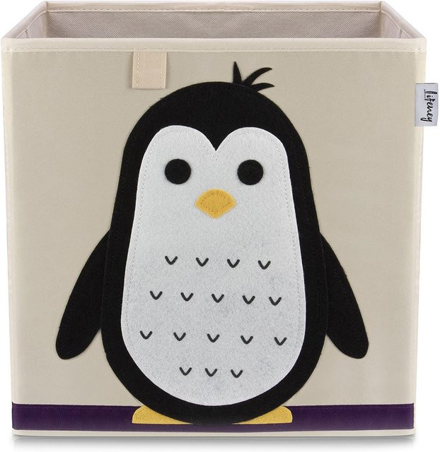 Lifeney Aufbewahrungsbox Pinguin in Beige, B/T/H: 33 x 33 x 33 cm - Bild 1