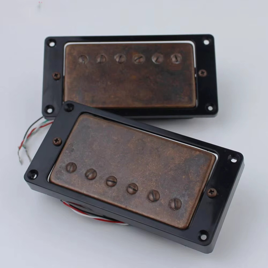 Guyker E-Gitarre Bridge Set in Bronze mit Tonabnehmern, Saitenhaltern und Tunern für LP-Gitarren - Bild 2