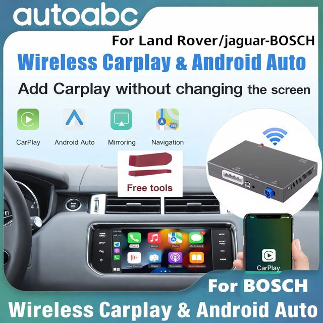 AUTOABC Kabelloses CarPlay und Android Auto Interface für Land Rover und Jaguar in Schwarz - Bild 1