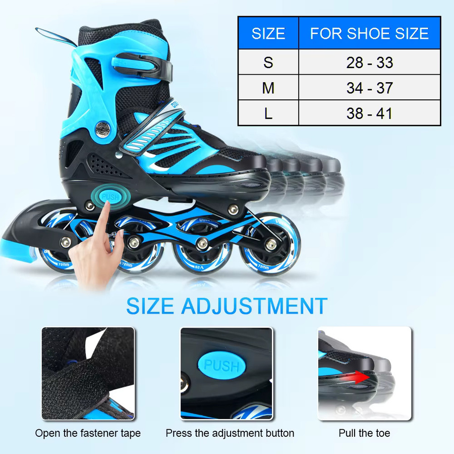 TOMSHOO Tracer Inline Skates, einstellbar, mit Beleuchtung, Rollschuhe - Bild 4