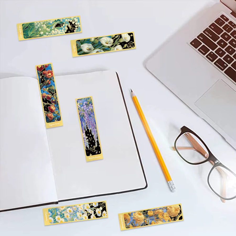 30 Stück Vintage Blumen Ölgemälde Lesezeichen aus Papier in Multicolour für kreative Leser und das Büro - Bild 3