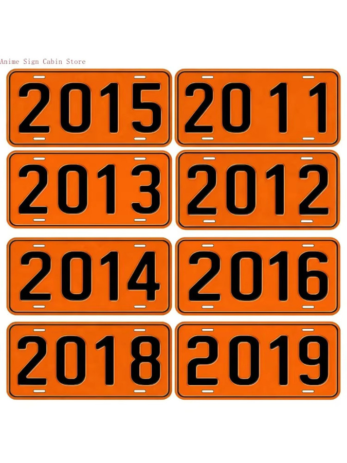 Potdemiel Aluminium-Nummernschild Vintage in Orange, Metall-Wanddekoration, B/H: 30,0 x 15,0 cm - Bild 3