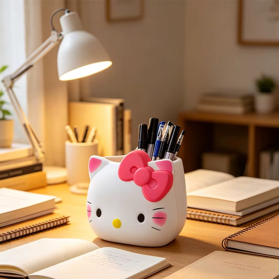 Sanrio Kawaii Stifthalter Schreibtisch-Aufbewahrung mit Hello Kitty, Kuromi und My Melody aus Kunststoff - Bild 2