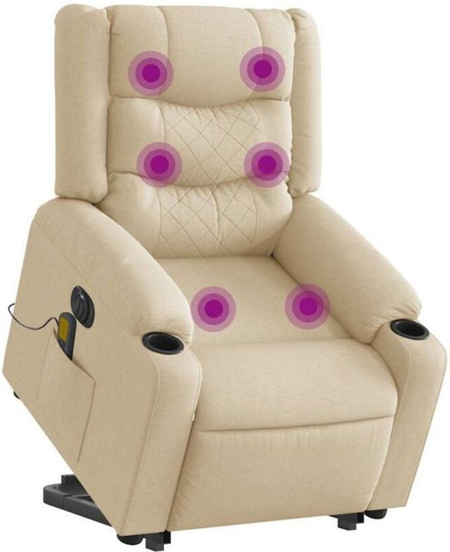 Elektrischer Massagesessel mit Aufstehhilfe von vidaxl in Beige aus Stoff und Metall - Bild 1